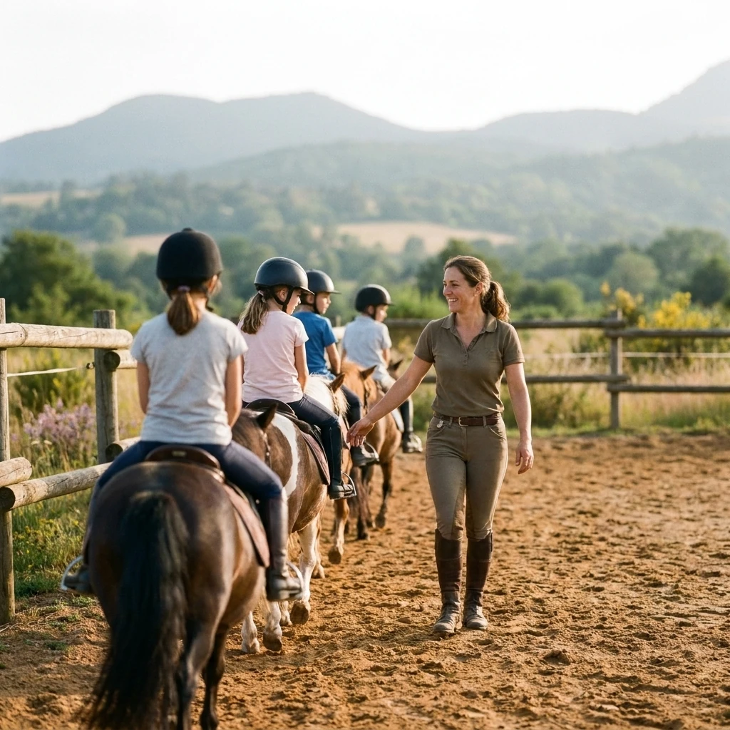 Cours de poney à Viplaix, Allier